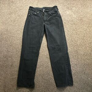 Black straight leg jeans